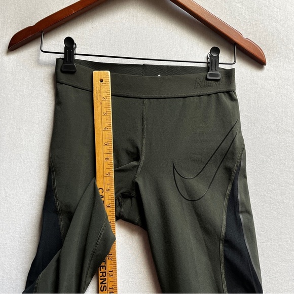 Nike Pro Olive and Black Athletic Mesh Legging Pants Sz S - Picture 10 of 13